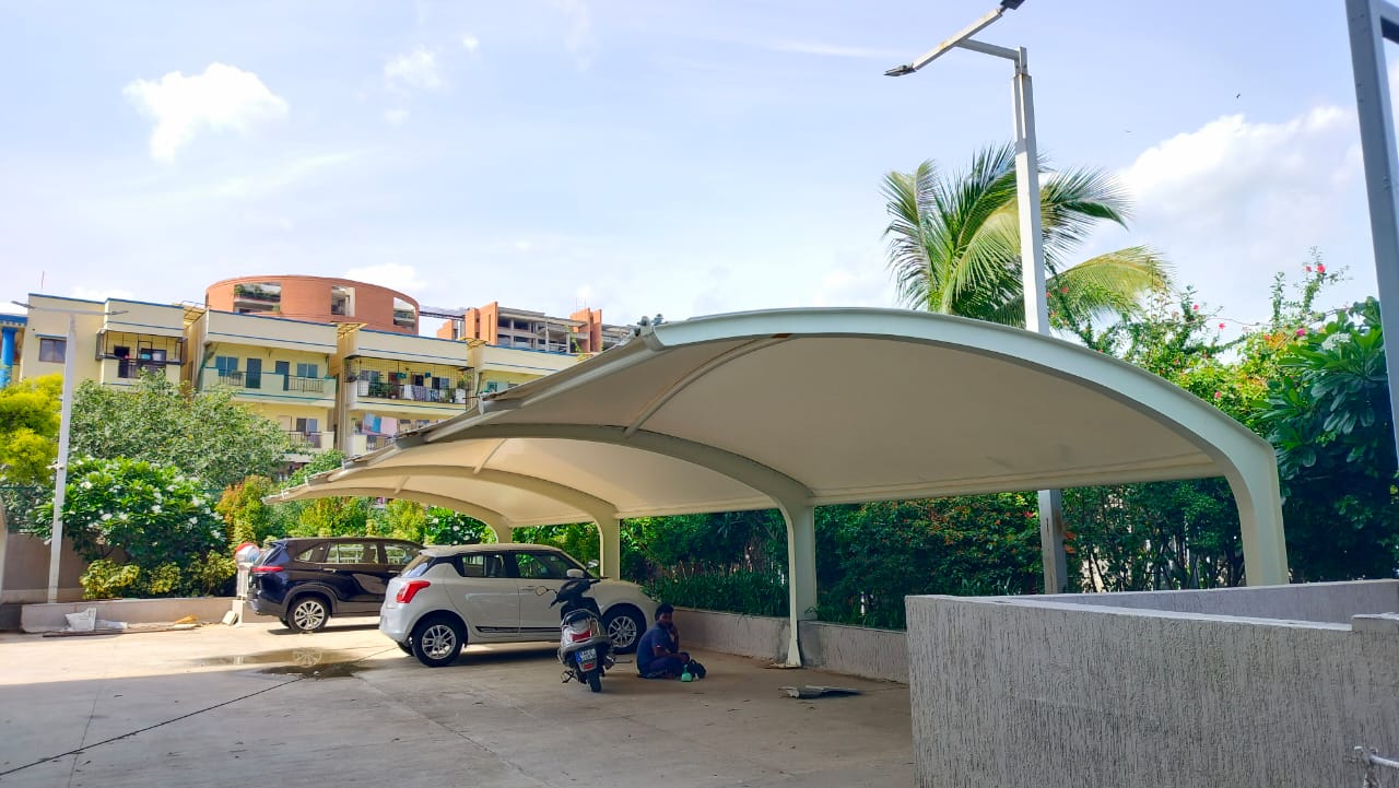 Barrel Vault Tensile Car Parking Structure